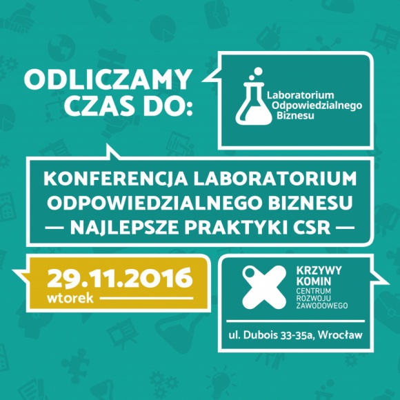 Trzecia edycja konferencji „Laboratorium Odpowiedzialnego Biznesu” przed nami BIZNES, Firma - „Laboratorium Odpowiedzialnego Biznesu” - wydarzenie skierowane do przedstawicieli firm, instytucji publicznych i NGO, odbędzie się już 29 listopada 2016 r.