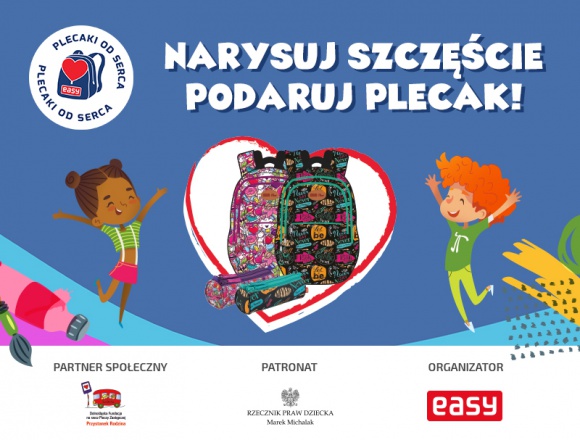 EASY Plecaki od serca: Narysuj szczęście, podaruj plecak!